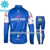 Set Wielershirt Lange Mouw + Fietsbroek Lang 2017 Quick-Step Floors Kids N001 Winter Thermal Fleece